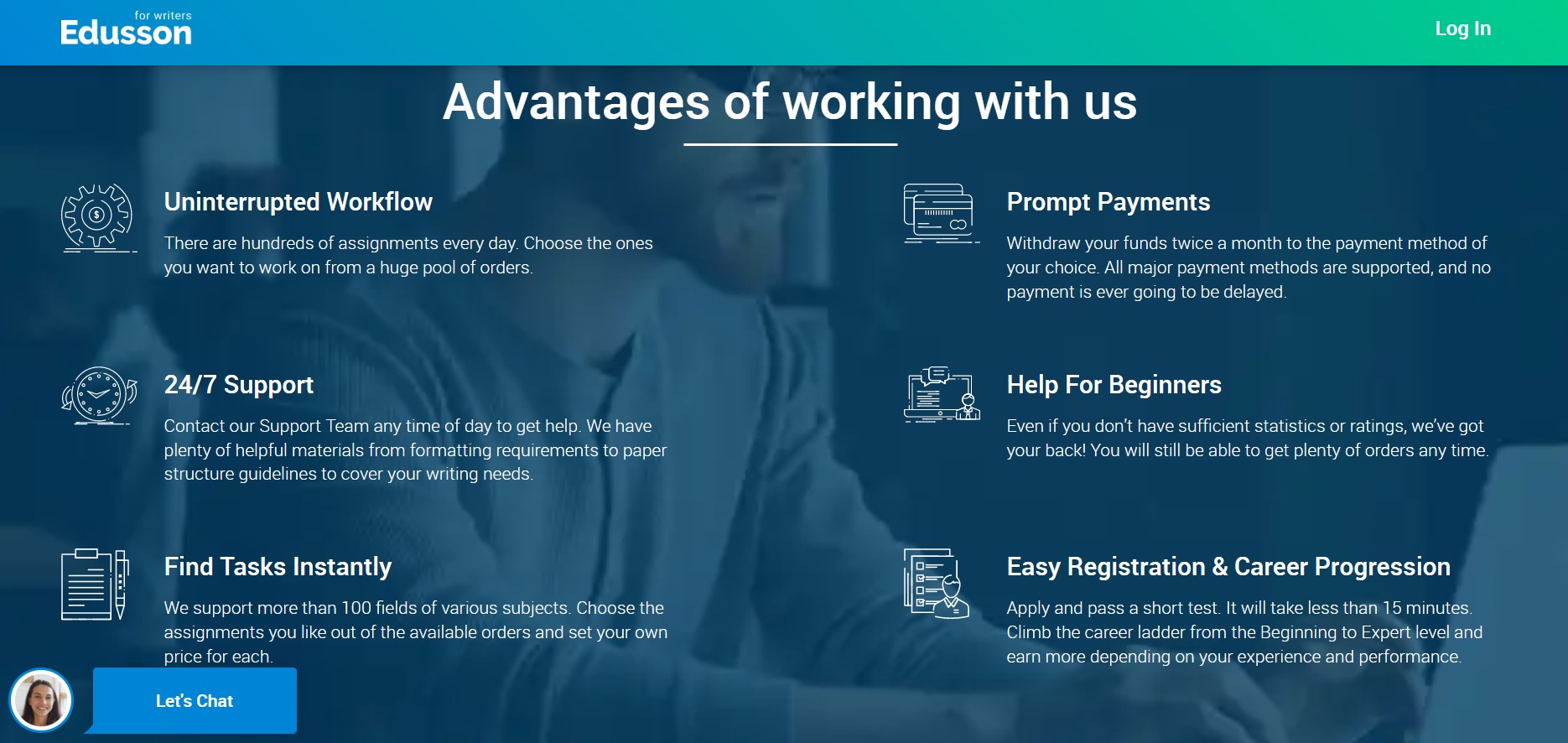 Edusson advantages of working with us